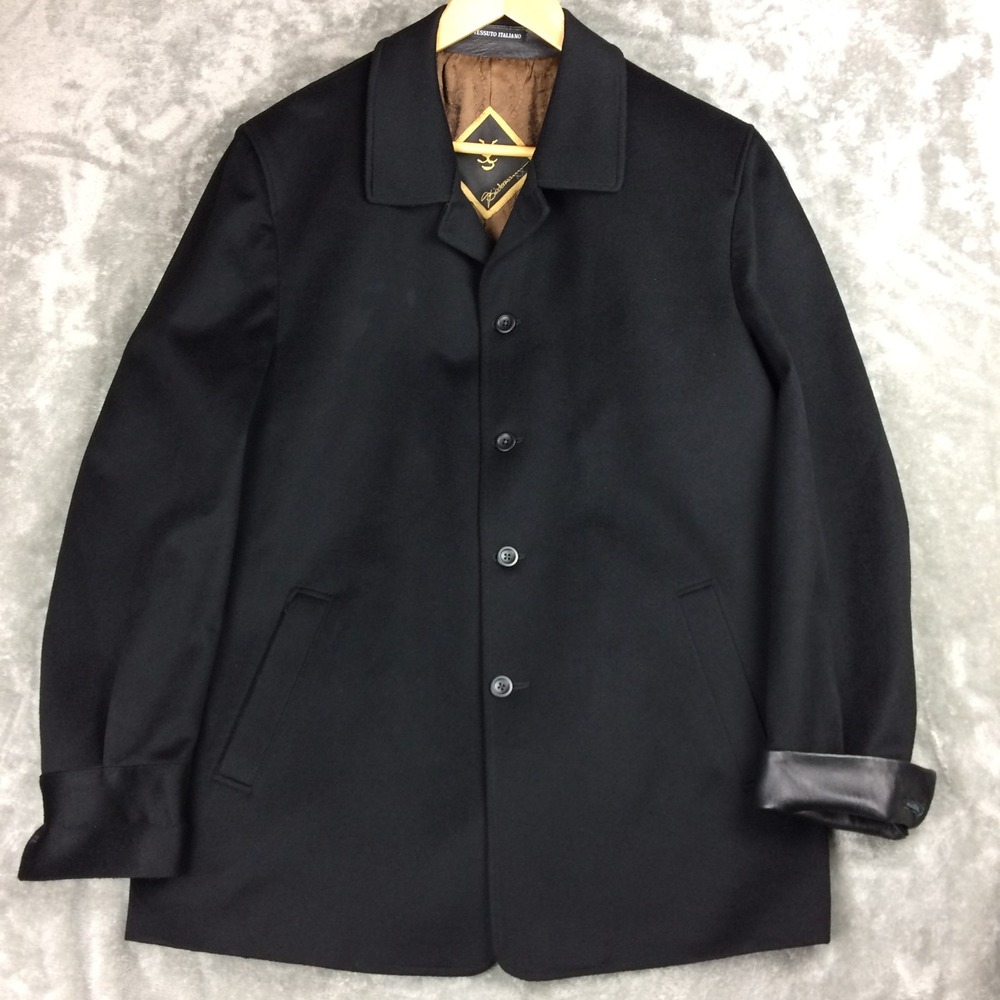 Loro Piana Storm System Wool Jacket Mens 44 Leather Cuffs Biedermann